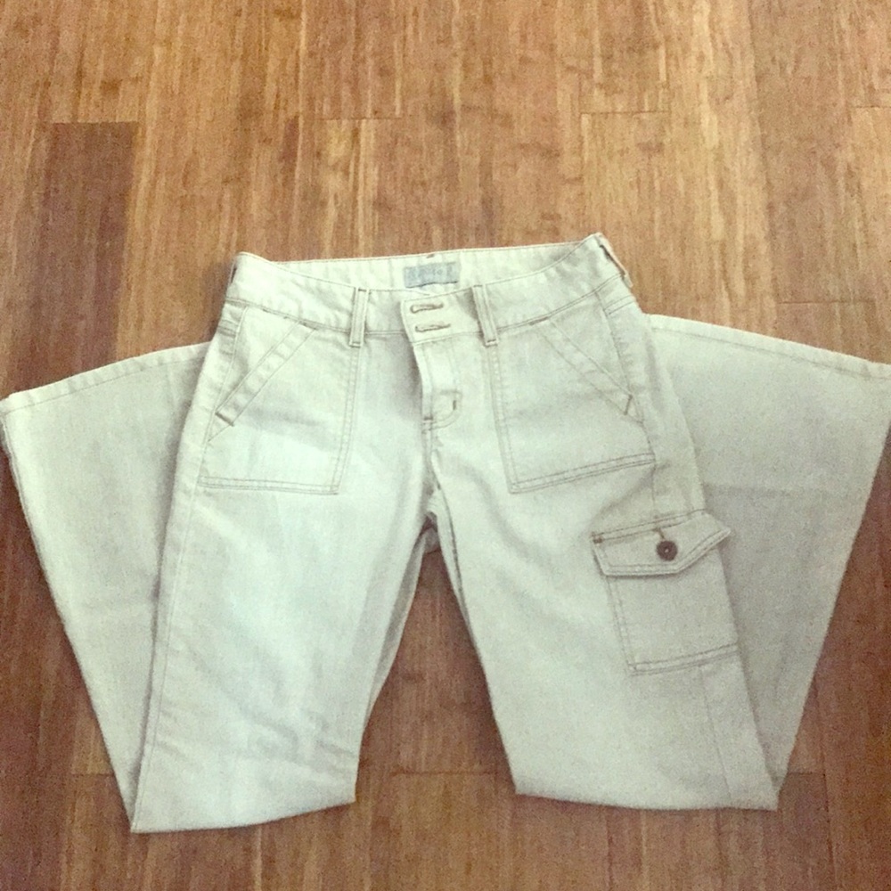 Iei khaki wide leg low ride pants
